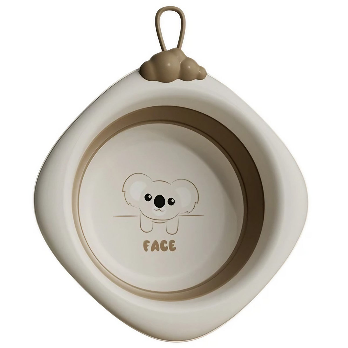 Cada Pliabila pentru Baie pentru Copii, Kadeny, Cadita pentru Bebelusi, Model Romb pentru Fata Koala, Maro, 30x30x3.5 cm, 4L