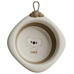 Cada Pliabila pentru Baie pentru Copii, Kadeny, Cadita pentru Bebelusi, Model Romb pentru Fata Koala, Maro, 30x30x3.5 cm, 4L