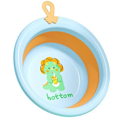 Cada Pliabila pentru Baie pentru Copii, Kadeny, Cadita pentru Bebelusi, Model Rotund cu Dinozaur, Blue, 30x30x3.7 cm, 4L