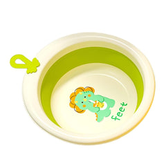 Cada Pliabila pentru Baie pentru Copii, Kadeny, Cadita pentru Bebelusi, Model Rotund cu Dinozaur, Verde, 30x30x3.7 cm, 4L