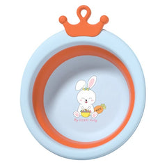 Cada Pliabila pentru Baie pentru Copii, Kadeny, Cadita pentru Bebelusi, Model Rotund cu Iepuras, Blue, 30x31x3.5 cm, 3.3 L