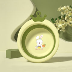 Cada Pliabila pentru Baie pentru Copii, Kadeny, Cadita pentru Bebelusi, Model Rotund cu Iepuras, Verde, 30x31x3.5 cm, 3.3 L