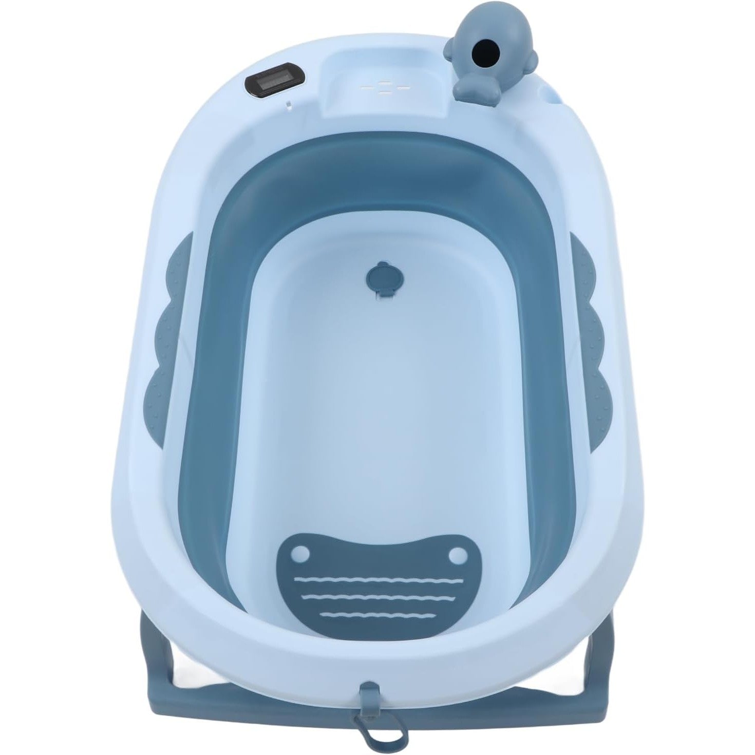 Cada de Baie, Kadeny, pentru Copii 0 luni - 6 Ani, cu Termometru, Pliabila, Perna Suport Inclusa, din Plastic, 81.5 x 49 x 21.5 cm, Albastru