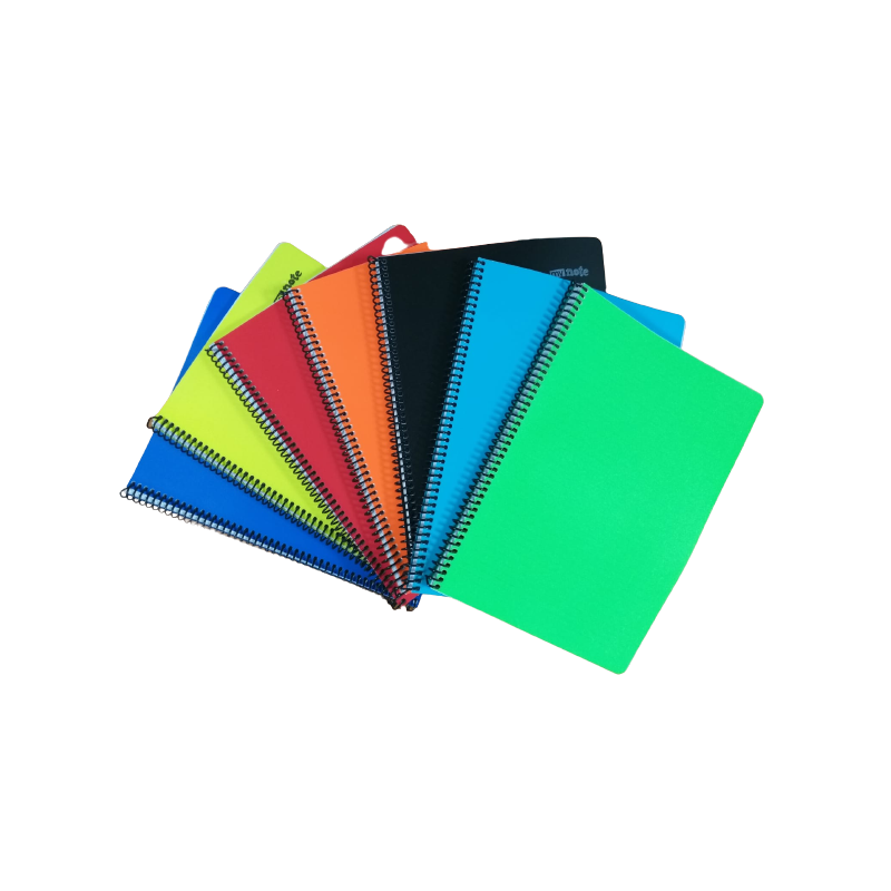 Caiet cu spirala A4 Mynote Flex Neon, 100 file, dictando, colturi rotunjite, coperta plastic, diverse culori, MFXNE-A4100-C