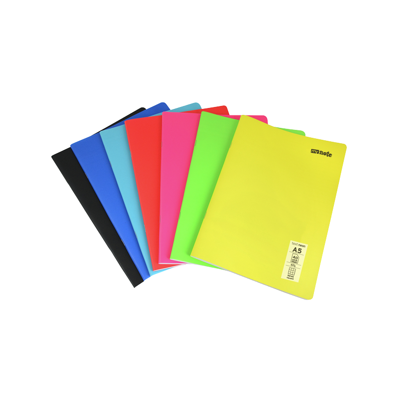 Caiet scolar A4 Mynote Text, 100 file, matematica, colturi rotunjite, coperta plastic, diverse culori, MTXNE-A4100-K