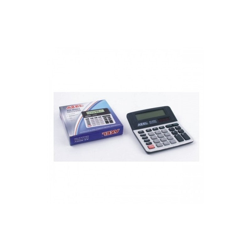Calculator de birou Axel AX-500V 209388, 12 digiti, alimentare baterie + solar, ecran inclinat