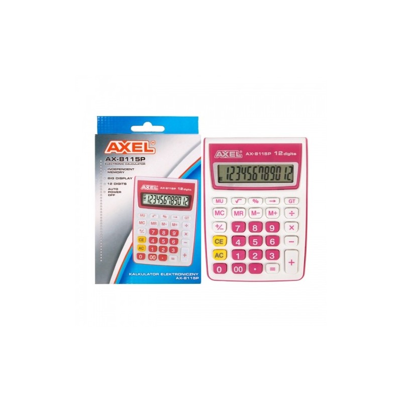 Calculator de birou Axel AX-8115P 393788, 12 digiti, alimentare baterie