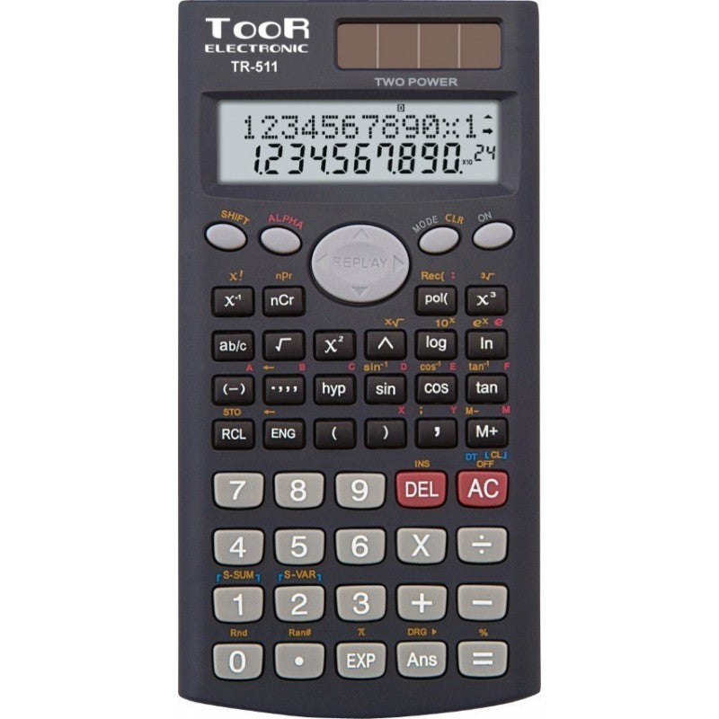 Calculator de birou Toor TR-511 120-1420, 12 digiti, alimentare baterie + solar, stiintific, negru