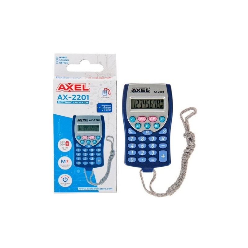 Calculator de birou Axel AX-2201 346809, 8 digiti, alimentare baterie