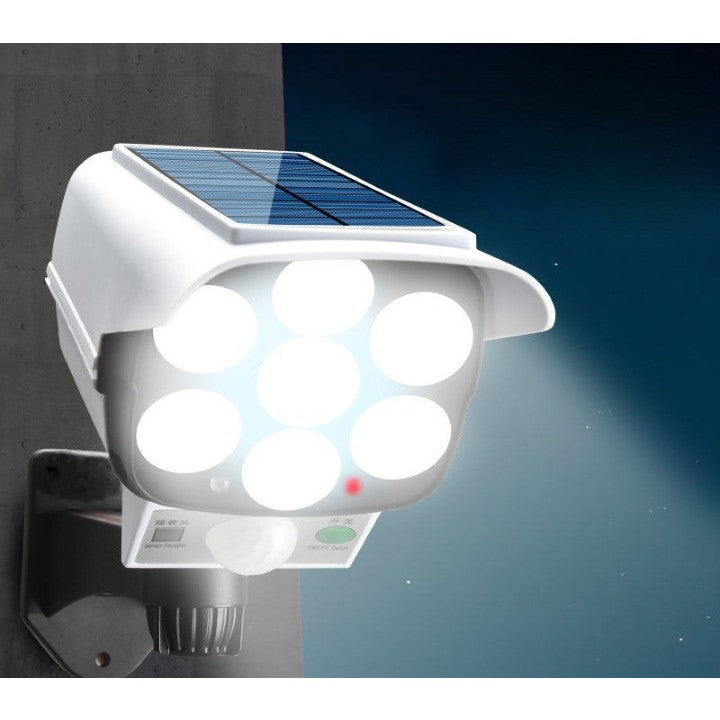 Camera de supraveghere falsa, incarcare solara, 77 LED-uri, senzor de miscare, Kaveny