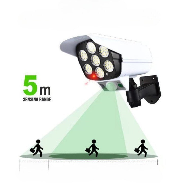 Camera de supraveghere falsa, incarcare solara, 77 LED-uri, senzor de miscare, Kaveny