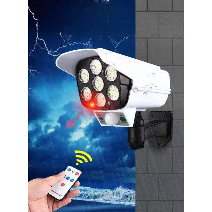 Camera de supraveghere falsa, incarcare solara, 77 LED-uri, senzor de miscare, Kaveny