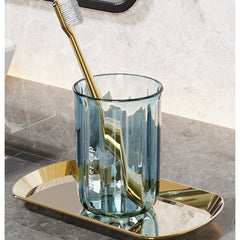 Cana de Apa pentru Clatit, Kadeny, pentru Periuta de Dinti, 200 ml, 10.4 x 7.3 cm, Albastru Transparent