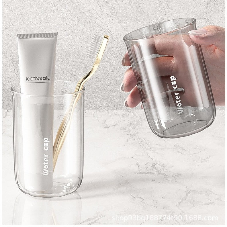 Cana de Apa pentru Clatit, Kadeny, pentru Periuta de Dinti, 200 ml, 10.4 x 7.3 cm, Gri Transparent