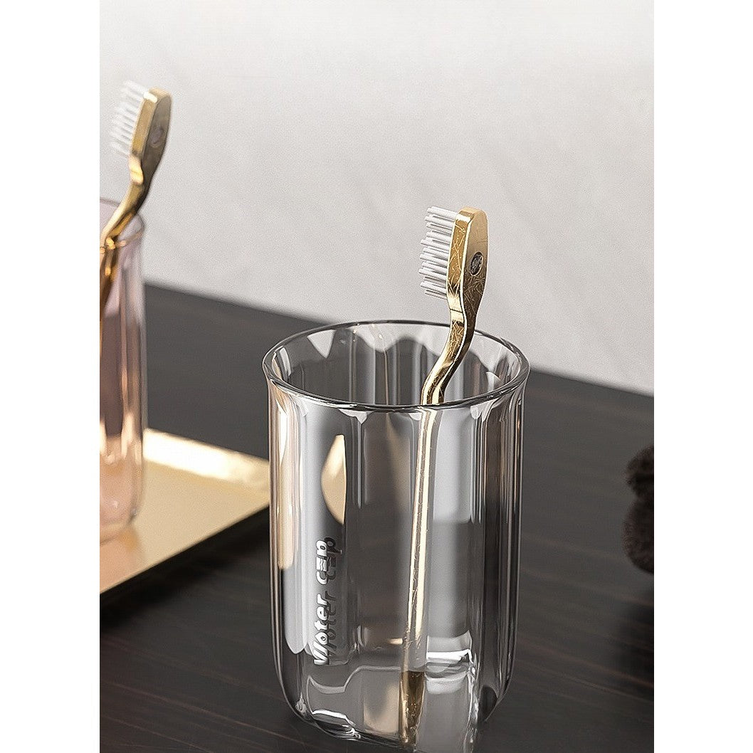 Cana de Apa pentru Clatit, Kadeny, pentru Periuta de Dinti, 200 ml, 10.4 x 7.3 cm, Gri Transparent