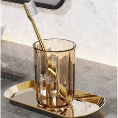 Cana de Apa pentru Clatit, Kadeny, pentru Periuta de Dinti, 200 ml, 10.4 x 7.3 cm, Maro Transparent