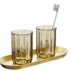 Cana de Apa pentru Clatit, Kadeny, pentru Periuta de Dinti, 200 ml, 10.4 x 7.3 cm, Maro Transparent