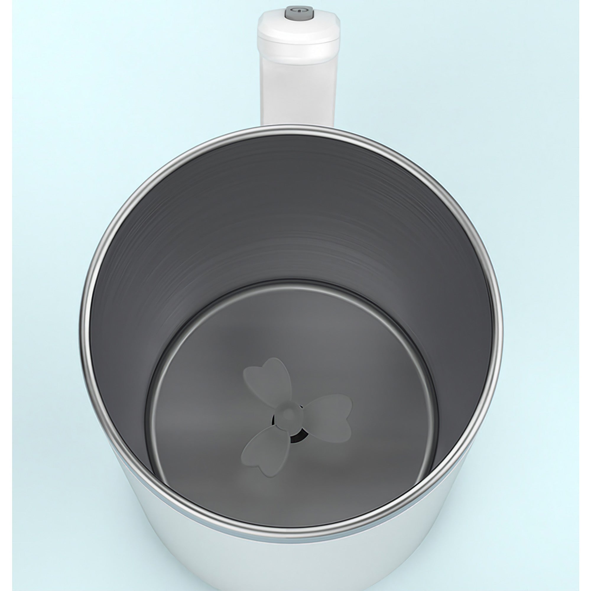Cana portabila cu mixer incorporat, Kaveny, pe baterii, 380 ml, alb