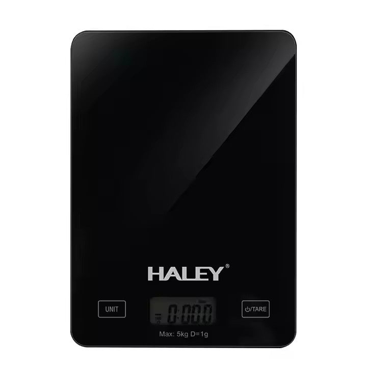 Cantar Electronic HALEY, 5000G, din Sticla, pentru Bucatarie, Digitala de Inalta Precizie, Negru