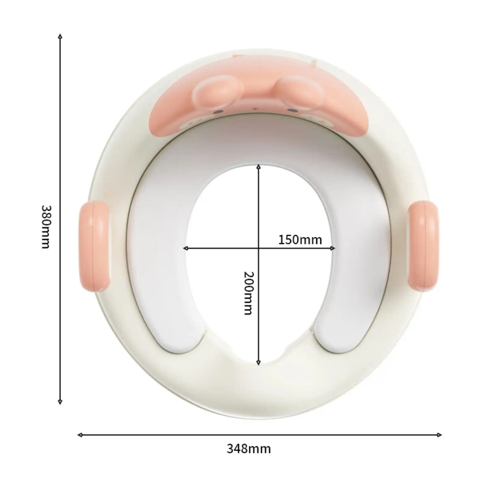 Capac WC cu Reductie, Kadeny, pentru Copii, cu Manere, Model Ursulet, Plastic Durabil, Roz