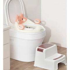 Capac WC cu Reductie, Kadeny, pentru Copii, cu Manere, Model Ursulet, Plastic Durabil, Roz