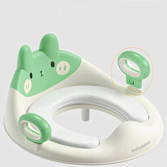 Capac WC cu Reductie, Kadeny, pentru Copii, cu Manere, Model Ursulet, Plastic Durabil, Verde