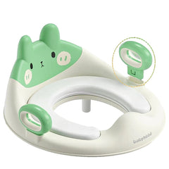Capac WC cu Reductie, Kadeny, pentru Copii, cu Manere, Model Ursulet, Plastic Durabil, Verde