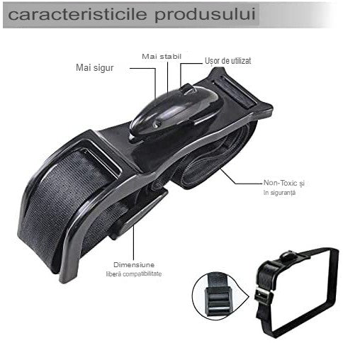 Deviator Centura de Siguranta, Kadeny, pentru Burtica Gravidelor, Universal, Ajustabil, 21x6 cm, Model Delfin Negru