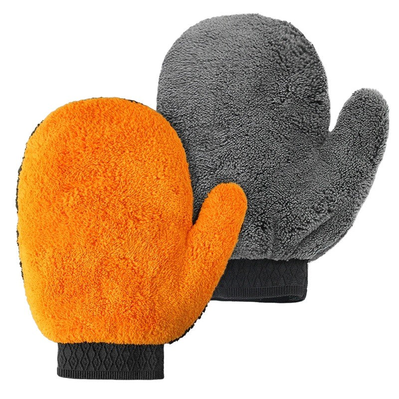 Manusa pentru Spalarea Masinii, Kadeny, Microfibra, Moale, Doua Fete, Umeda sau Uscata, Fara Zgariere, 25x20cm, Portocaliu-Gri