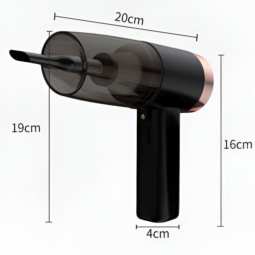 Aspirator Portabil Auto, Kadeny, pentru Casa si Masina, Cablu Auto, Tub Prelungitor, 4 Capete de Aspirare, 20x16x19cm, Negru