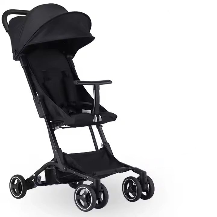 Carucior copii pliabil AT PERFORMANCE® – Ultra compact, 5 kg, aluminiu, 6-36 luni, ideal pentru avion, negru