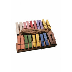 Accesorii creatie - lemn - carlig clasic, colorat, 3.5cm, set 20 buc, Colorarte