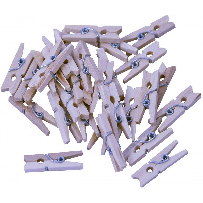 Accesorii creatie - lemn - carlig, natur, 2.5cm, set 26 buc, Colorarte