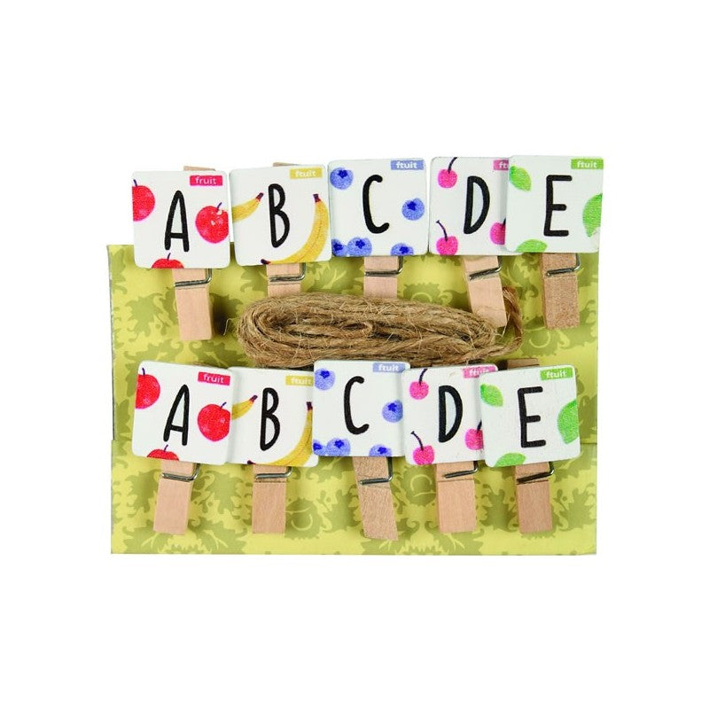 Accesorii creatie - lemn - carlig litere, natur, set 10 buc, Colorarte