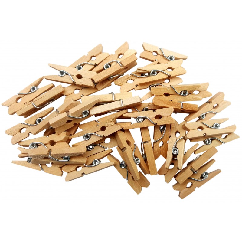 Accesorii creatie - lemn - carlig, natur, 2.5cm, set 40 buc, Colorarte