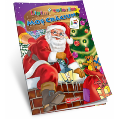 Carte de colorat A4, Lipim si Coloram - Mos Craciun, Unicart