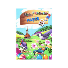 Carte de colorat A4, Lipim si Coloram - Paste, Unicart