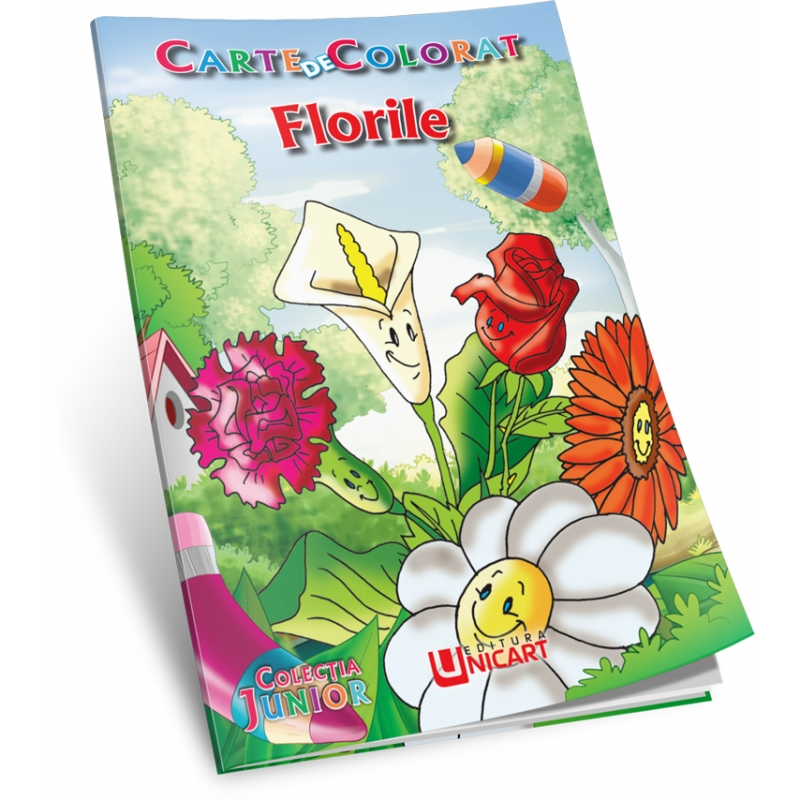 Carte de colorat A5, Florile, Unicart