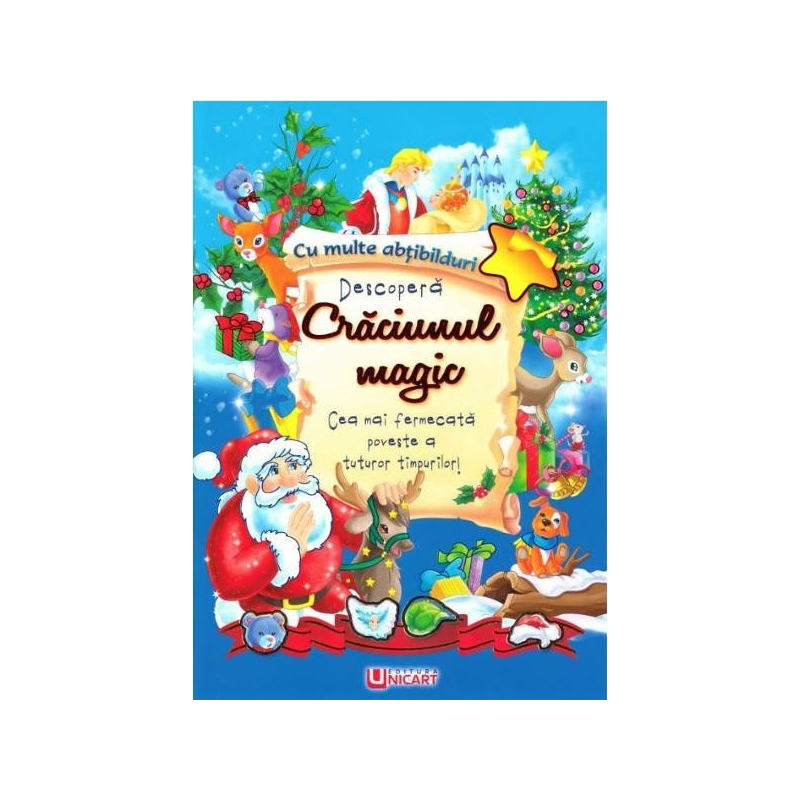 Carte ilustrata A4, Cu povesti si Stickere - Fapta buna a lui Mos Craciun, Unicart