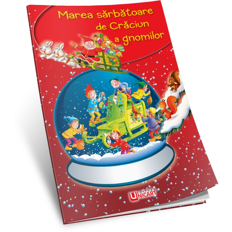Carte ilustrata A4, Cu povesti si Stickere - Marea sarbatoare de Craciun a gnomilor, Unicart