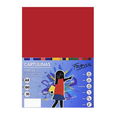 Carton colorat A4 Fabrisa 15462, 180g/mp, rosu intens, top 50 coli