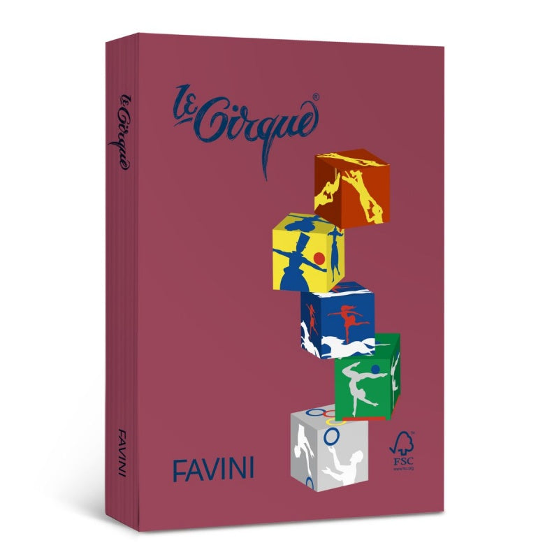Carton colorat A4 Favini CN164B, 160g/mp, bordo, top 250 coli