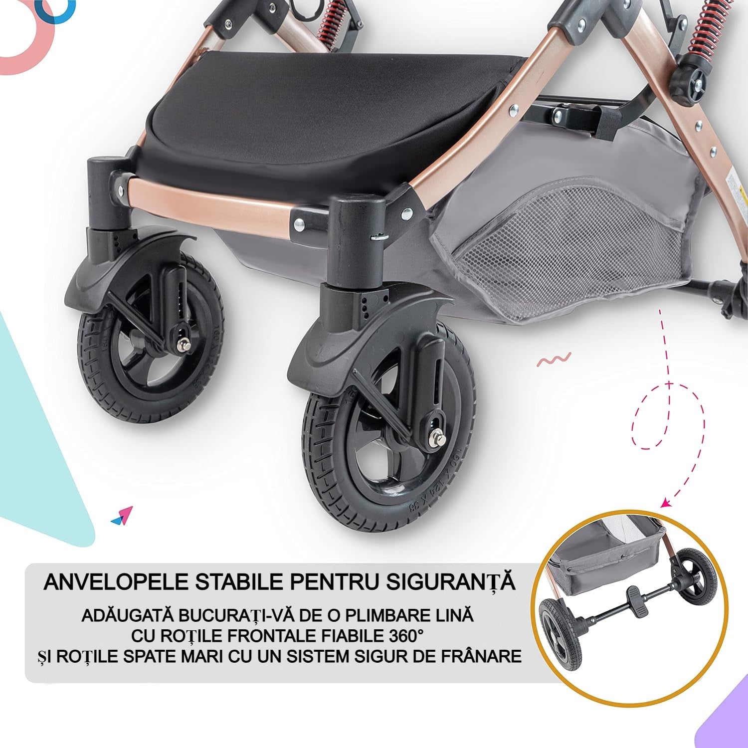 Carucior, 2 in 1 KIDOO® – Carucior Pliabil cu Fata Inversa pentru Bebelusi cu Diverse Moduri, Carucior Reglabil si Culisant