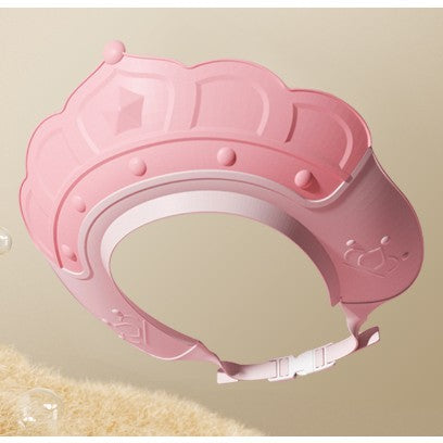 Casca de Dus, Kadeny, Previne Scurgerea Apei si Samponului pe Fata, 0-12 Ani, Ajustabila, din TPE+PP, 20 x 23 cm, Model Coroana, Roz