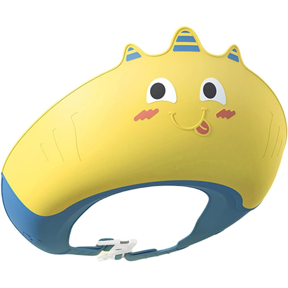 Casca de Dus, Kadeny, Previne Scurgerea Apei si Samponului pe Fata, 0-12 Ani, Ajustabila, din TPE+PP, 20 x 23 cm, Model Unicorn, Galben/Albastru