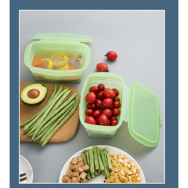 Caserola din Silicon, Kadeny, Pliabila, 1L, 18.8 x 8 x 11.5 cm, Rezistenta Temperaturi Extreme, Verde