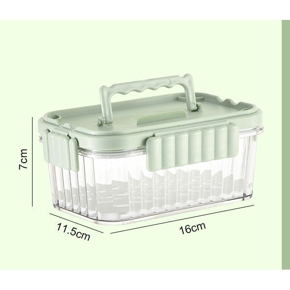 Caserola portabila pentru mancare fresh Kaveny, 550 ml, furculita pentru fructe, 7 x 11.5 x 16 cm, capac detasabil pentru congelator, etans, spatiu pentru tacamuri, maner, material plastic, rezistent la temperaturi ridicate, transparent