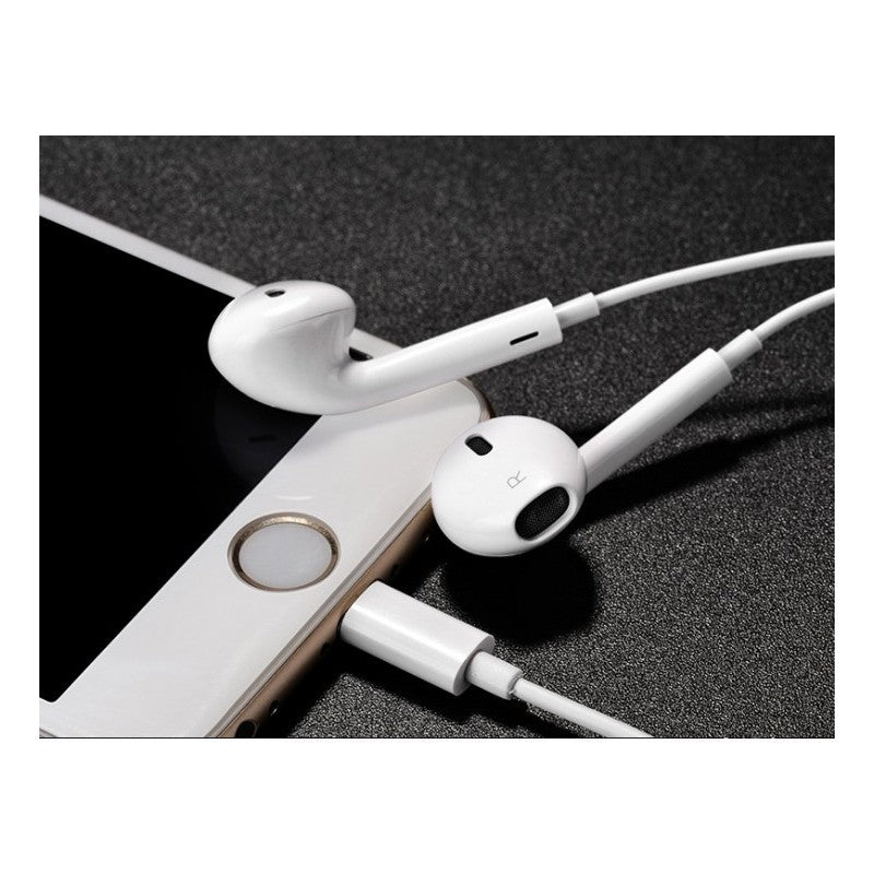 Casti Audio cu Port Lightning, Kadeny, Casti cu Microfon si Compatibile iPhone 6 / 7 / 8, Alb