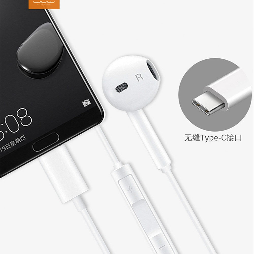 Casti Audio cu Microfon si cu Port Type-C WUW-R24 Alb