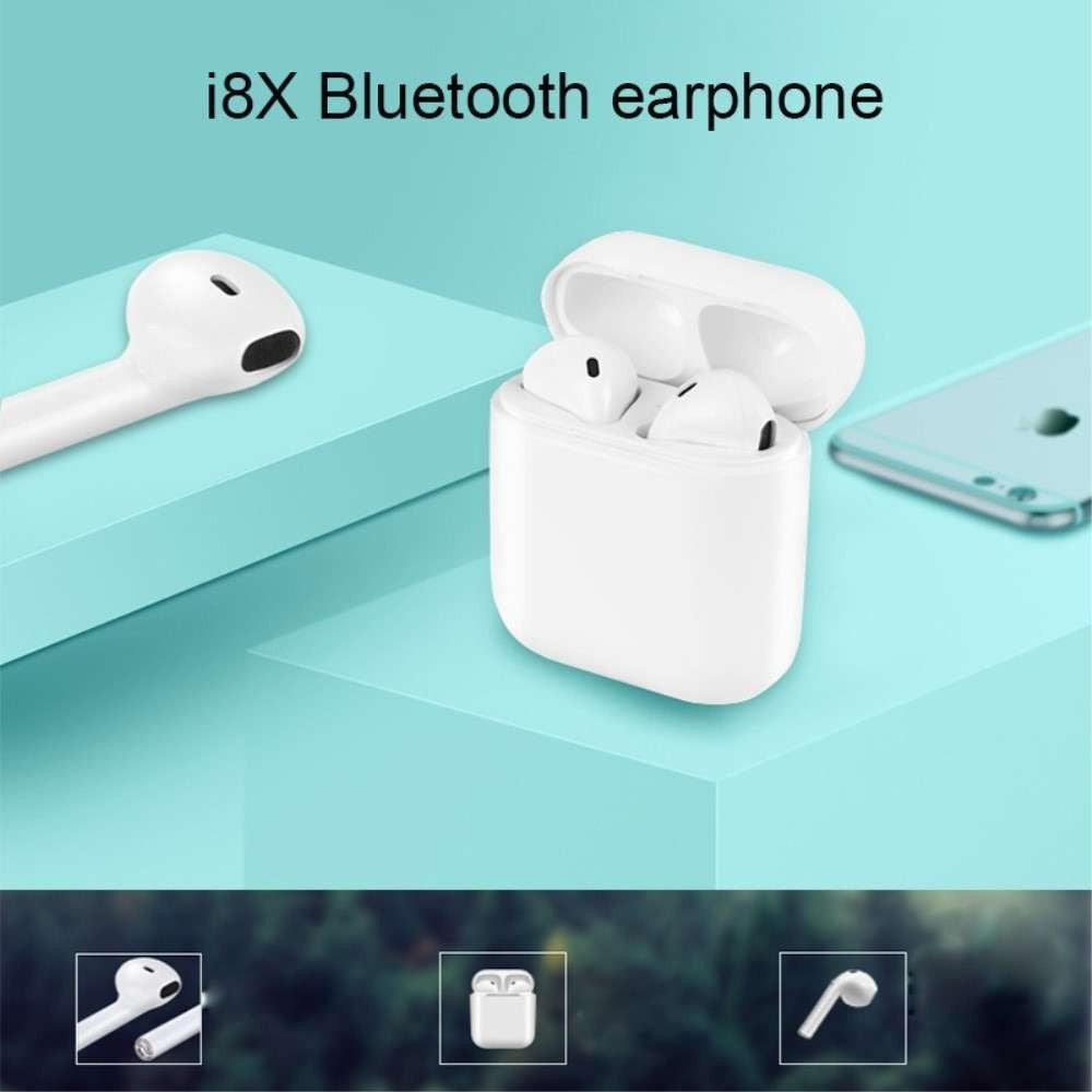 Casti Wireless Bluetooth MKJ-I8X Earbuds Kadeny, Alb